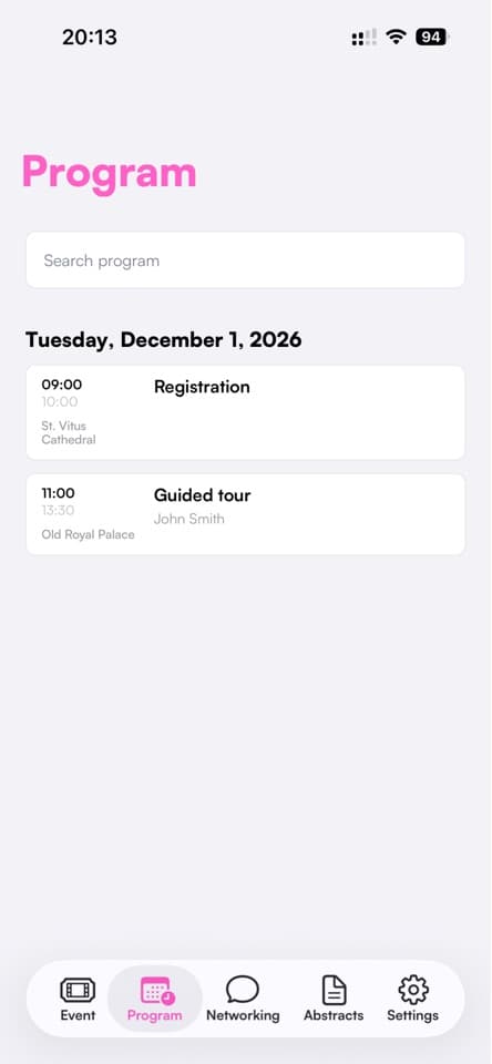 Confflow Events program